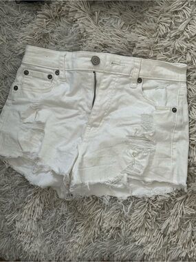 White jean shorts